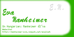 eva manheimer business card